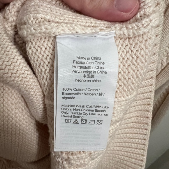 NWT J Crew Heritage Cotton Cable Knit Shawl Collar Cardigan Sweater in Cream - Picture 5 of 5